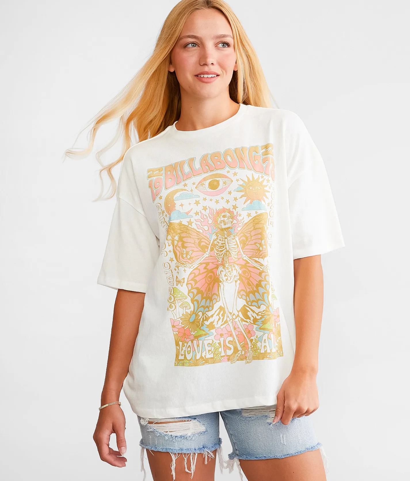 Billabong Love Is All T-Shirt Salt Crystal Clearance