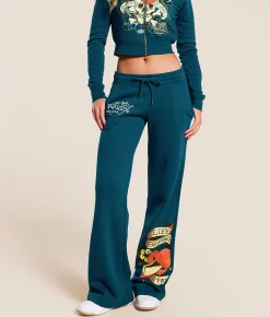 Ed Hardy Love Kills Slowly Cropped Hoodie Sapphire