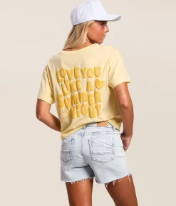 Modish Rebel Love You Like A Summer Night T-Shirt Yellow Outlet