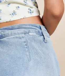Bottoms | Risen Low Rise Denim Stretch Skort Light