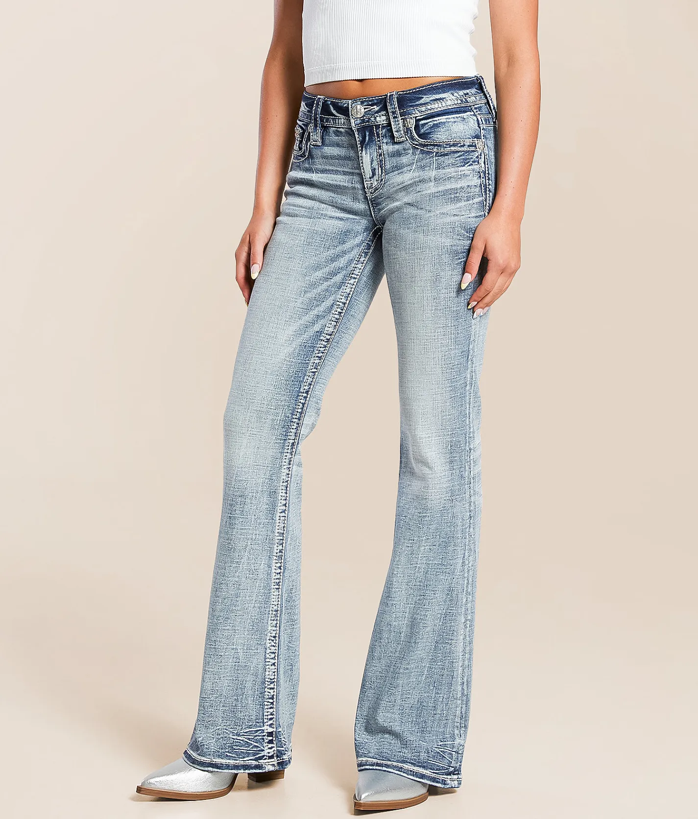 Jeans|Bottoms | Miss Me Low Rise Flare Stretch Jean M1079