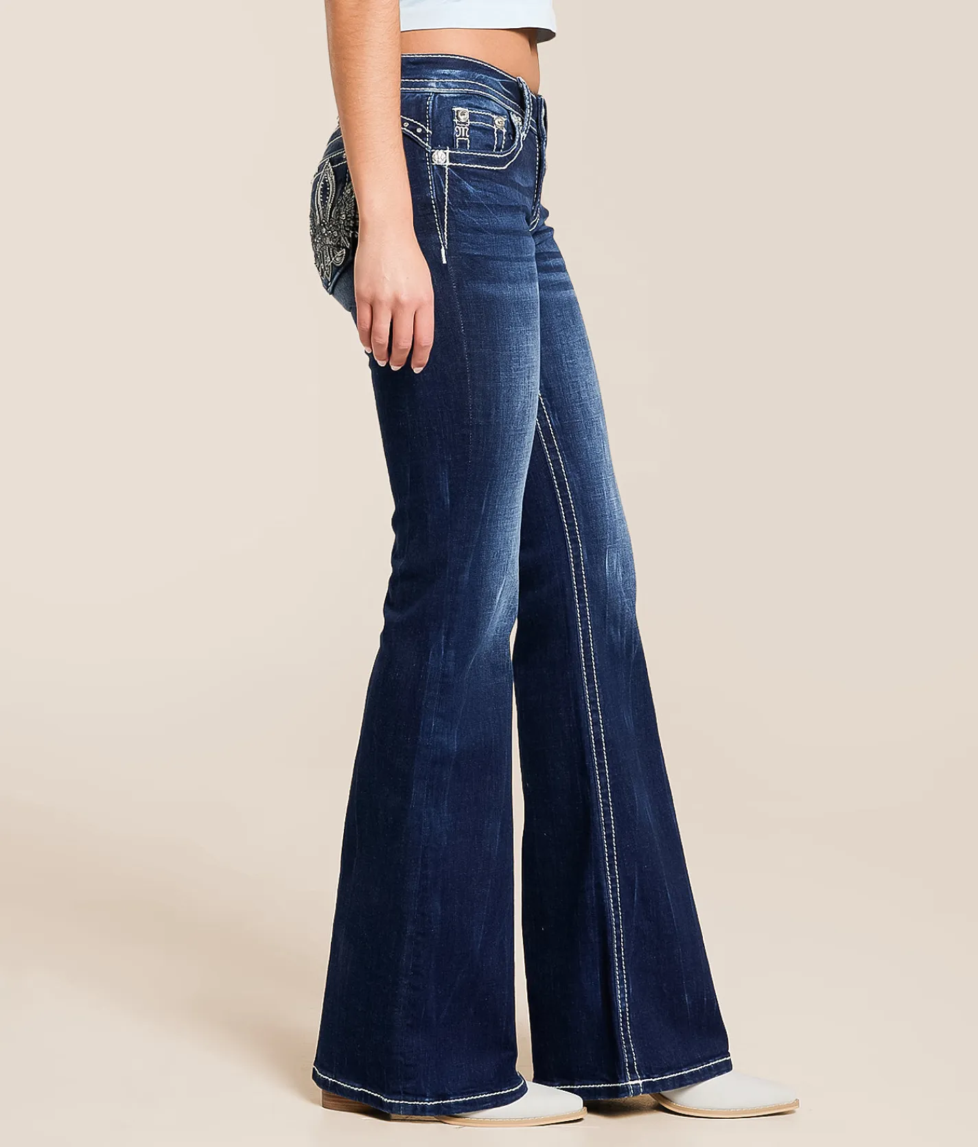 Miss Me Low Rise Flare Stretch Jean D1163 Discount