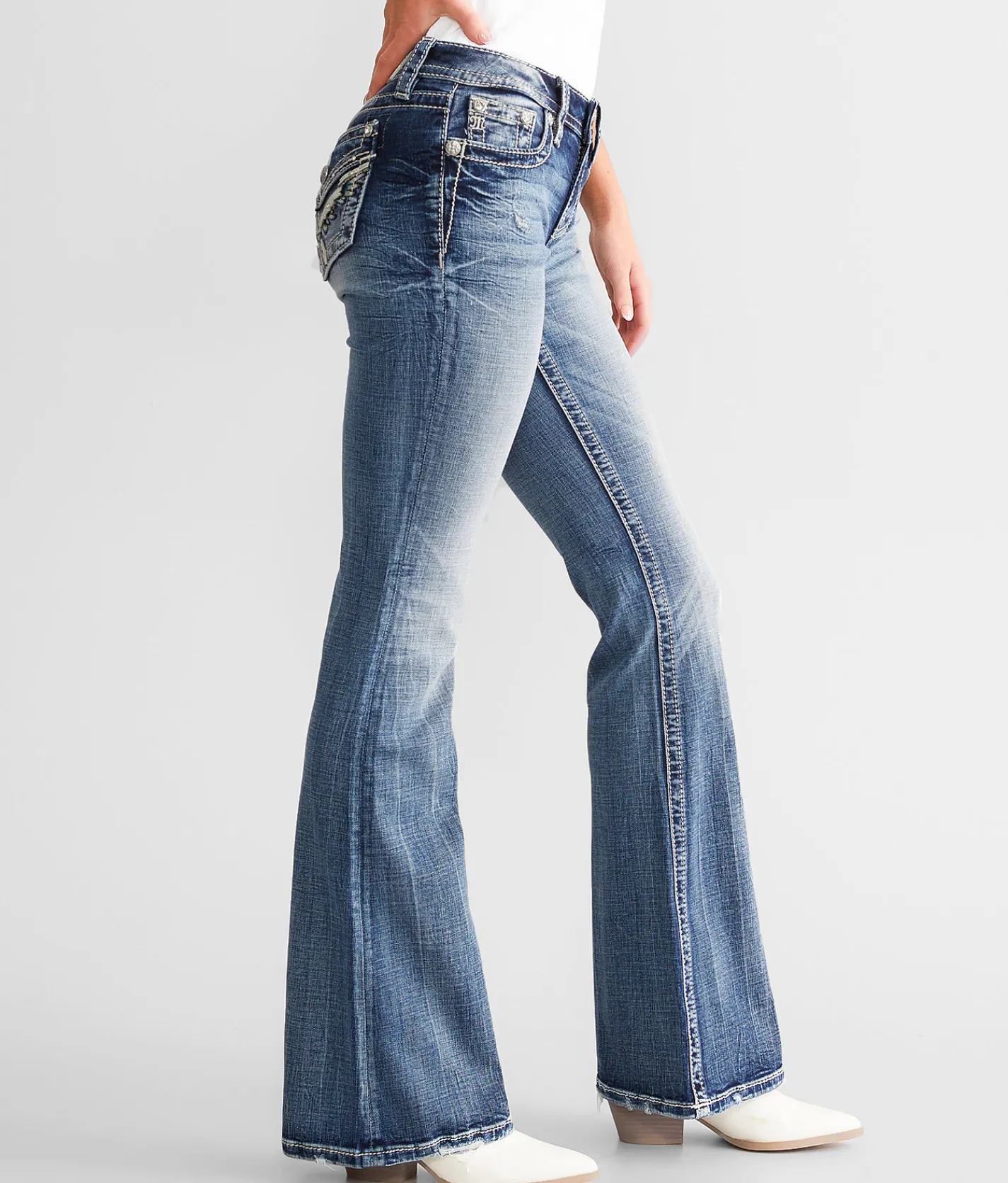 Jeans|Bottoms | Miss Me Low Rise Flare Stretch Jean M772
