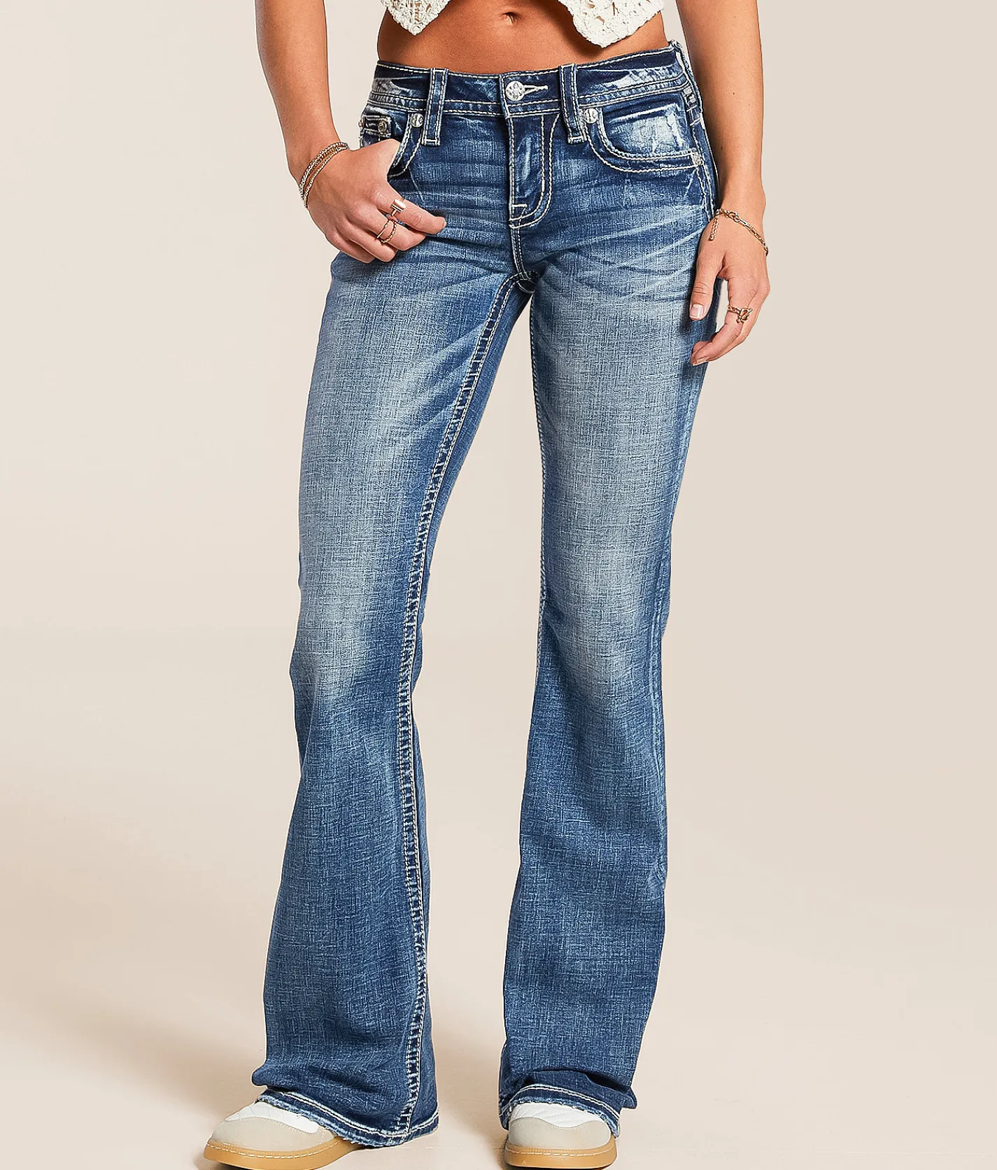 Jeans|Bottoms | Miss Me Low Rise Flare Stretch Jean K1432