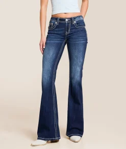 Bottoms | Miss Me Low Rise Flare Stretch Jean D1163