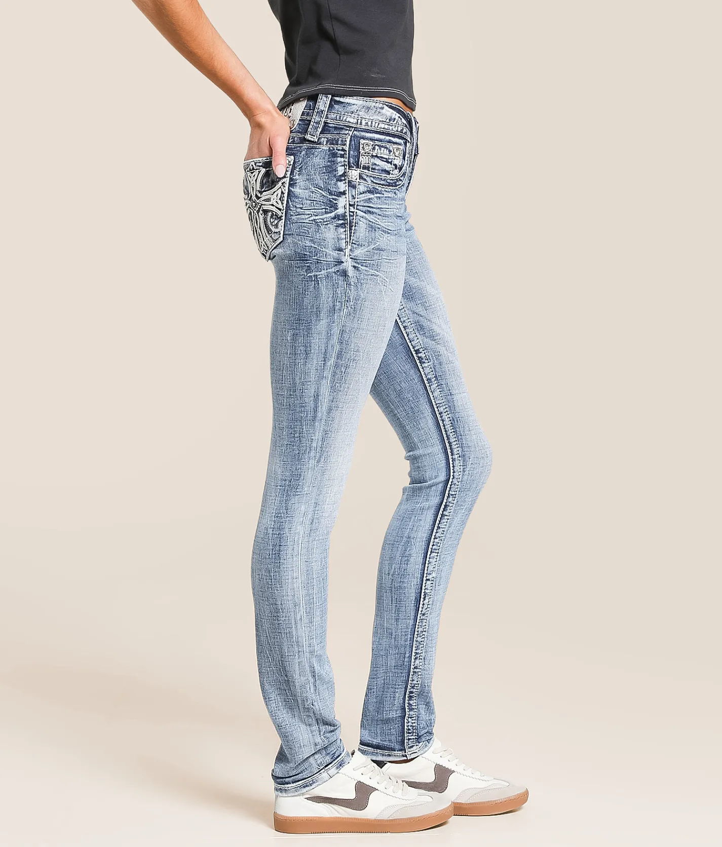 Jeans|Bottoms | Miss Me Low Rise Skinny Stretch Jean M383