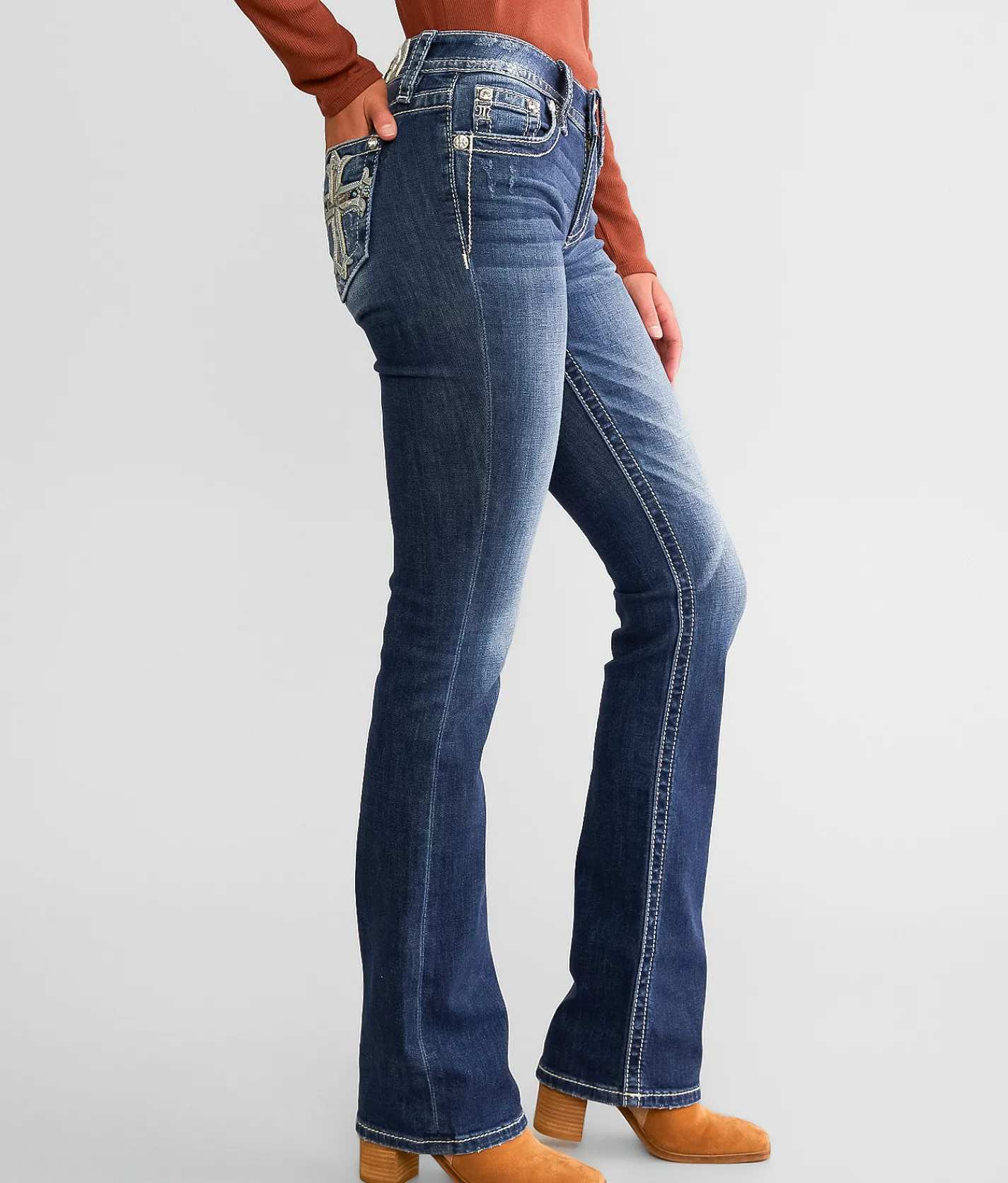 Jeans|Bottoms | Miss Me Low Rise Tailored Boot Stretch Jean K1322