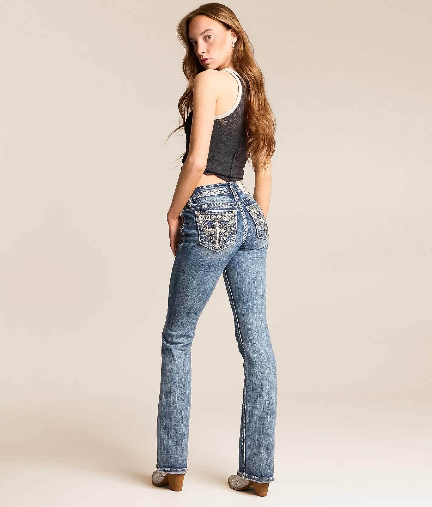 Jeans|Bottoms | Miss Me Low Rise Tailored Boot Stretch Jean M819D