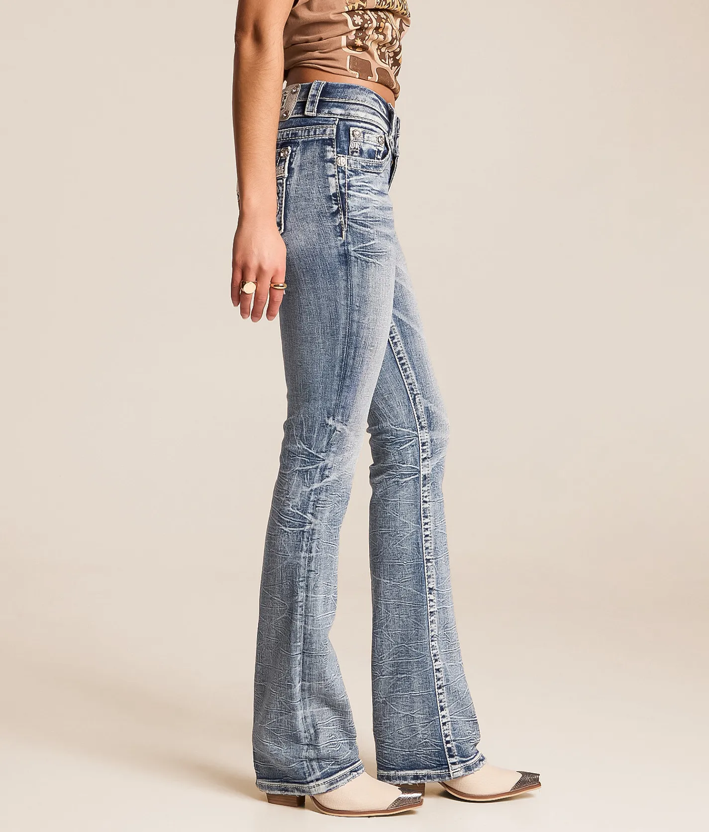 Jeans|Bottoms | Miss Me Low Rise Tailored Boot Stretch Jean M1015