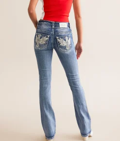 Miss Me Low Rise Tailored Boot Stretch Jean M819C New