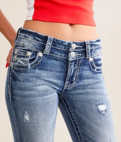 Miss Me Low Rise Tailored Boot Stretch Jean M819C New