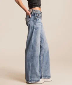Miss Me Low Rise Wide Leg Jean M383 New