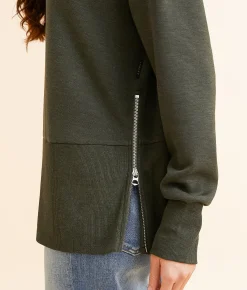 Varley Lowry Oversized Sweat Pullover Olive Marl Clearance