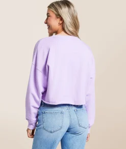 Gameday SOCIAL® LSU Tigers Cropped Pullover Lavender Best