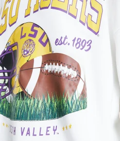 Gameday SOCIAL® LSU Tigers Oversized Pullover White New