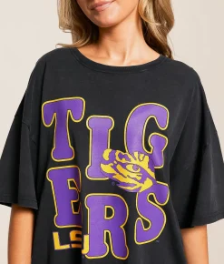 Tops | Gameday SOCIAL® LSU Tigers Oversized T-Shirt Black