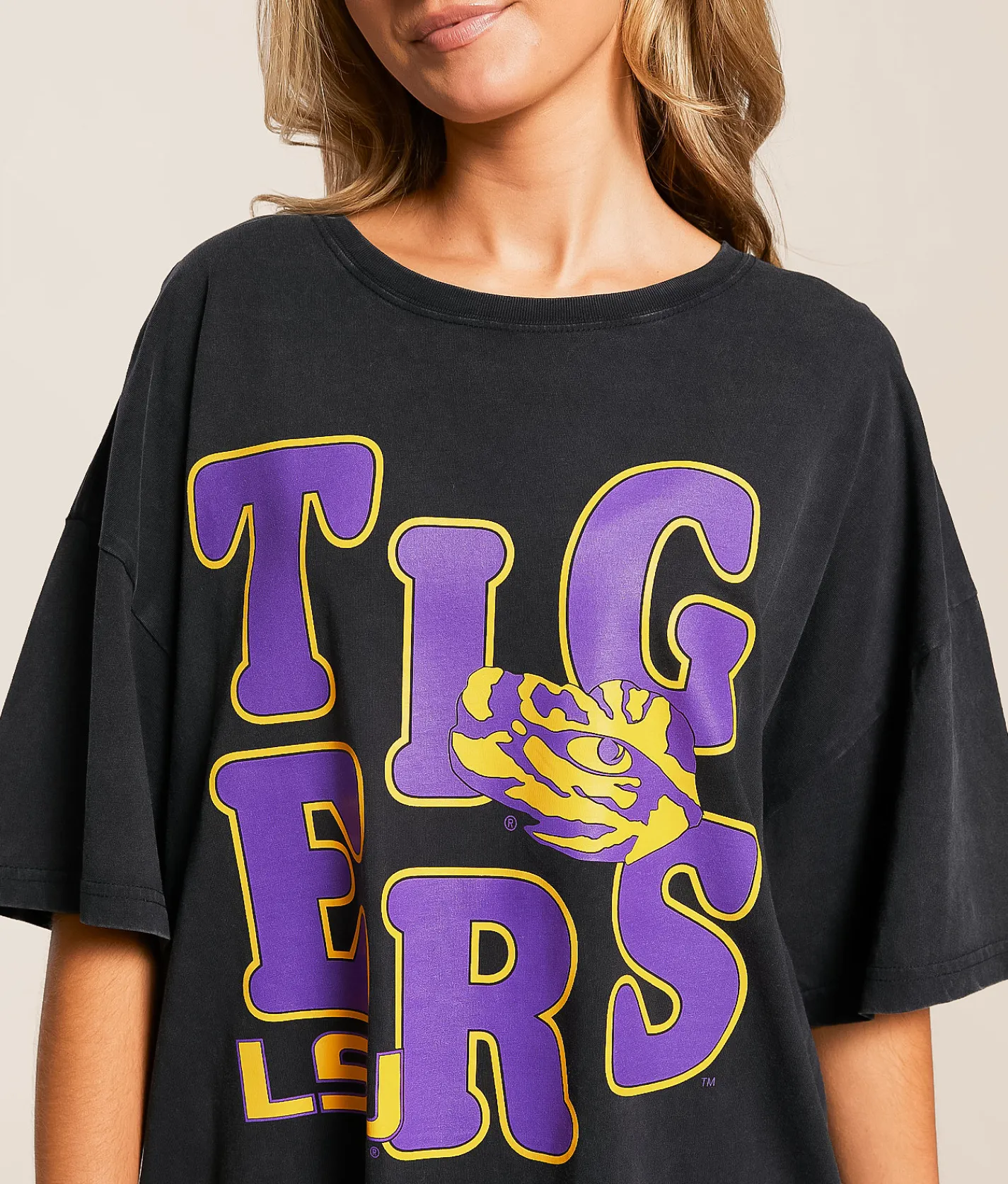 Tops | Gameday SOCIAL® LSU Tigers Oversized T-Shirt Black