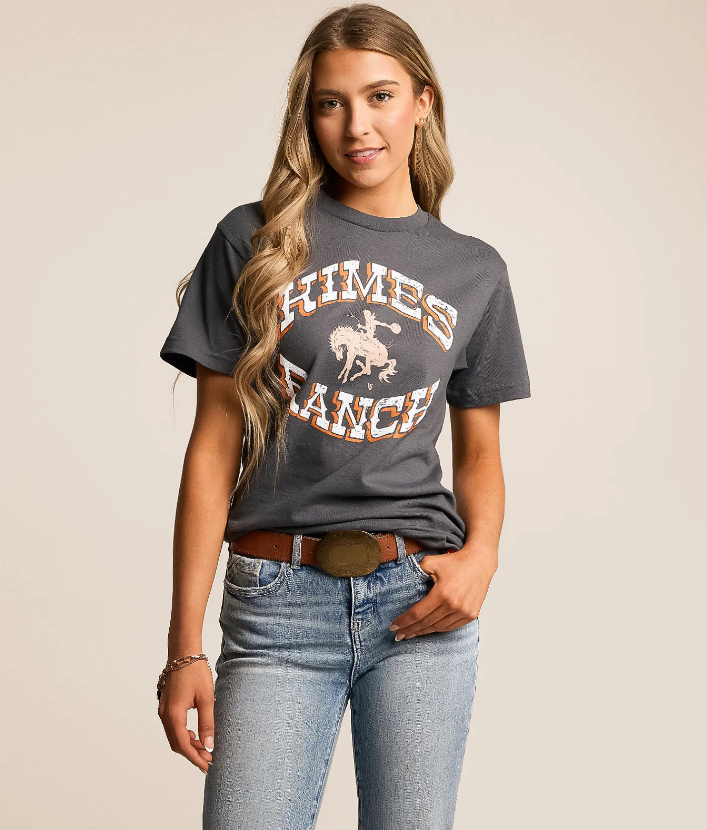 Kimes Ranch Lucky B Bucking T-Shirt Charcoal Outlet