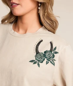Ariat Lucky Faux Pearl T-Shirt Washed Beige Online