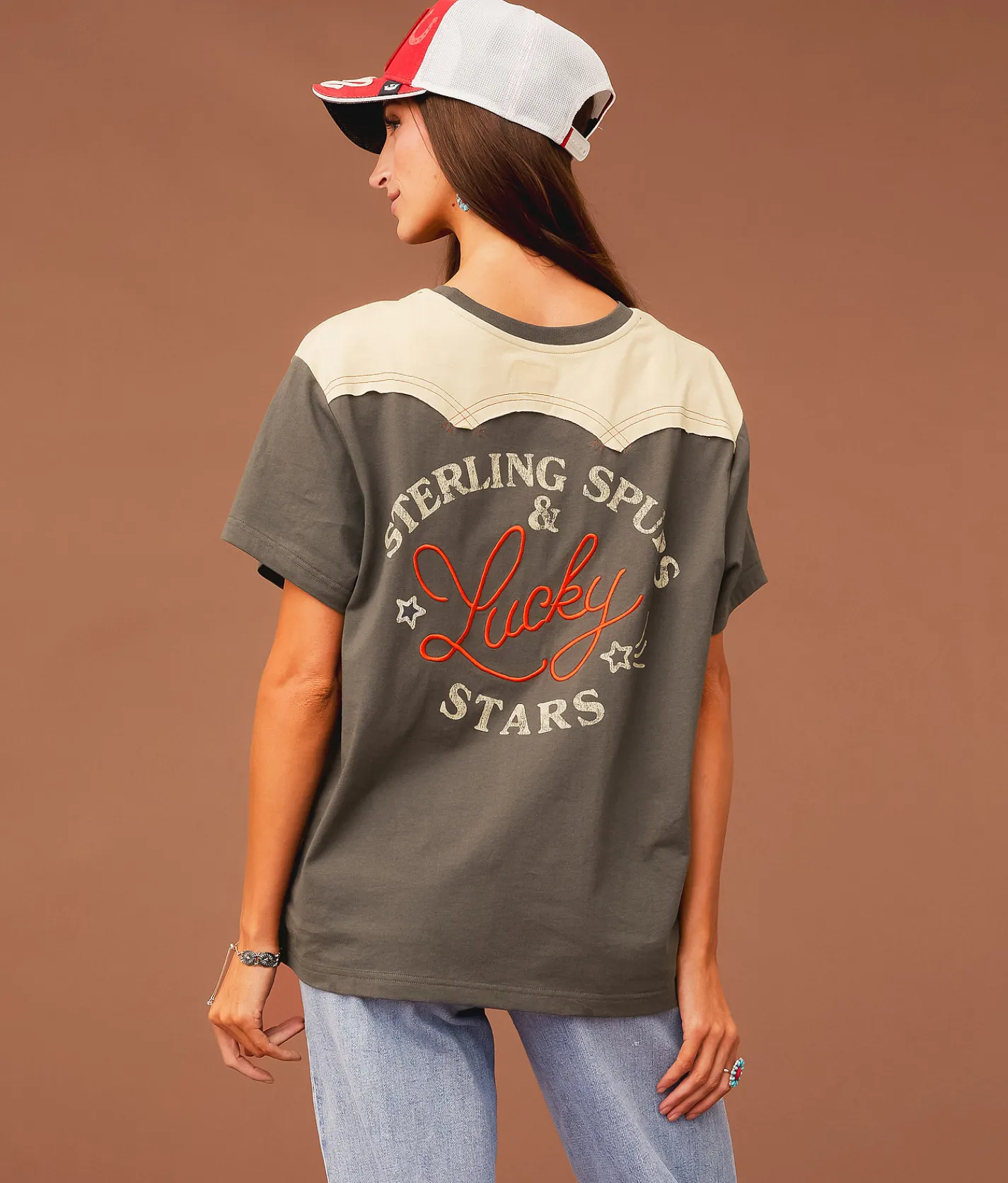Tops | Sterling & Stitch Lucky Stars T-Shirt Volcanic Ash
