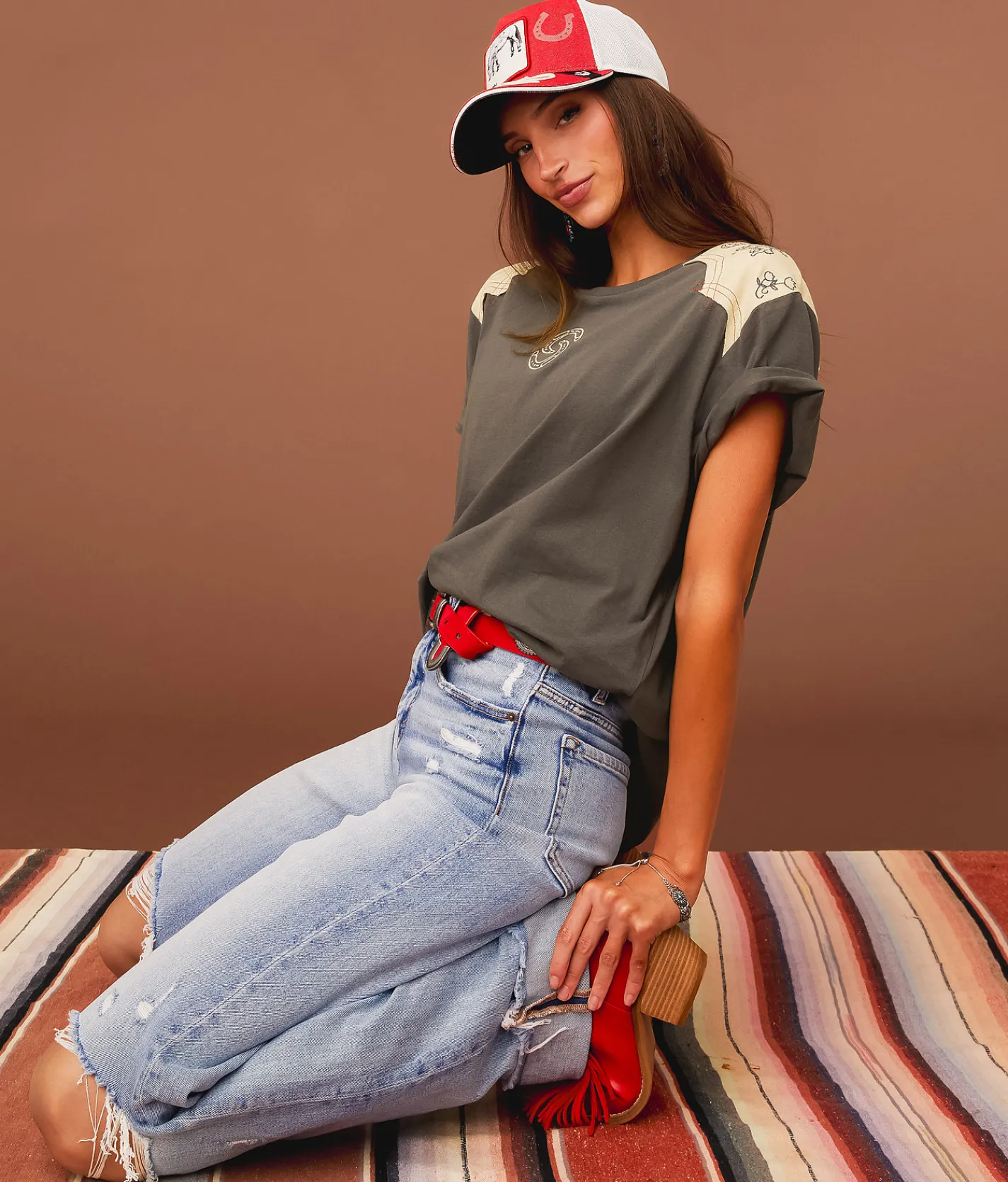 Tops | Sterling & Stitch Lucky Stars T-Shirt Volcanic Ash