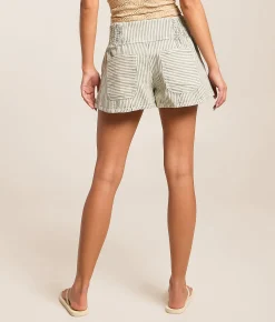 Free People Luna Railroad Striped Pull-On Short Horizon Stripe New