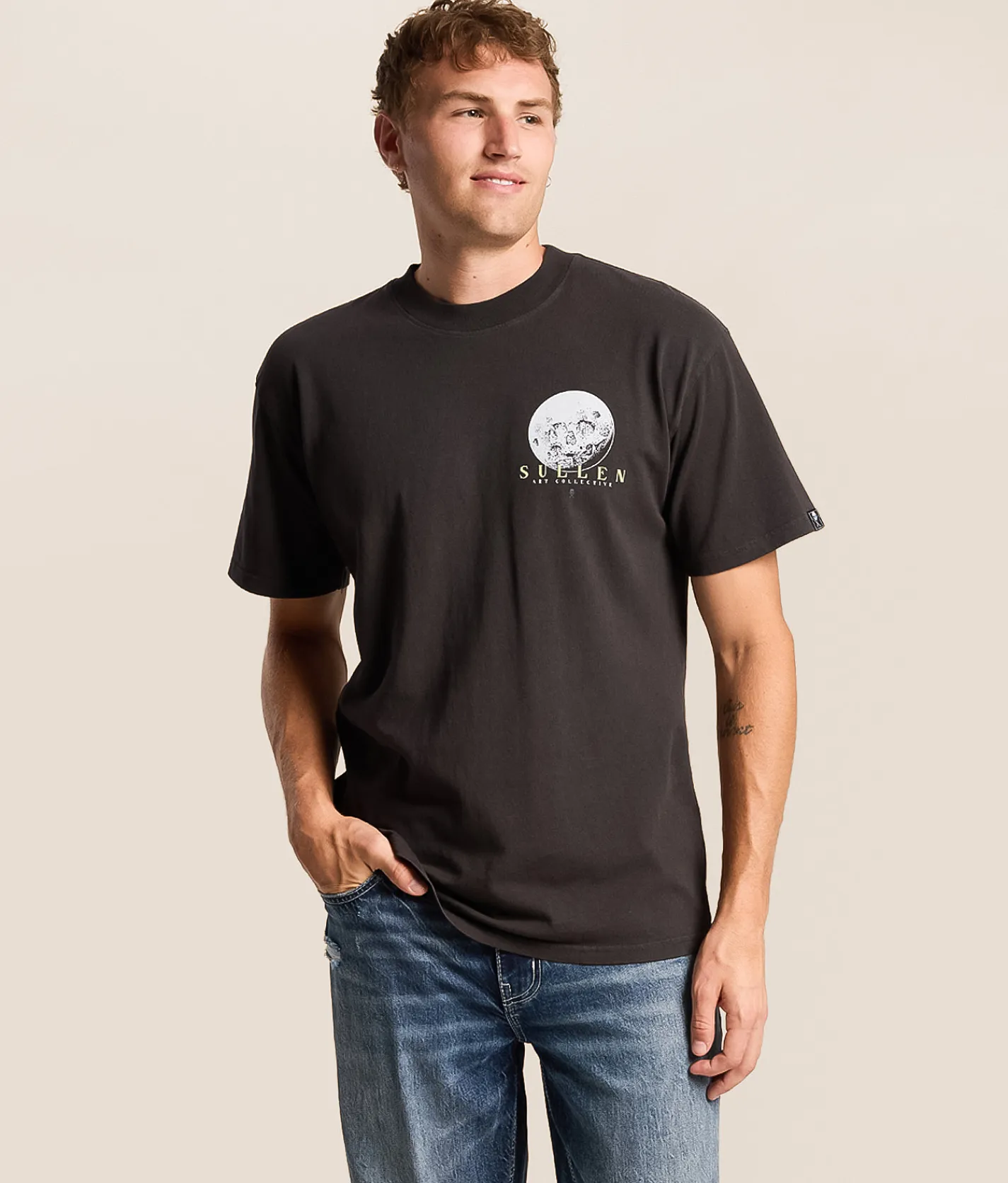 Tops|Graphic T-Shirts | Sullen Lunar Cruisin' T-Shirt Lamp Black
