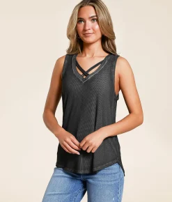 White Crow Luna Tank Top Washed Black Hot