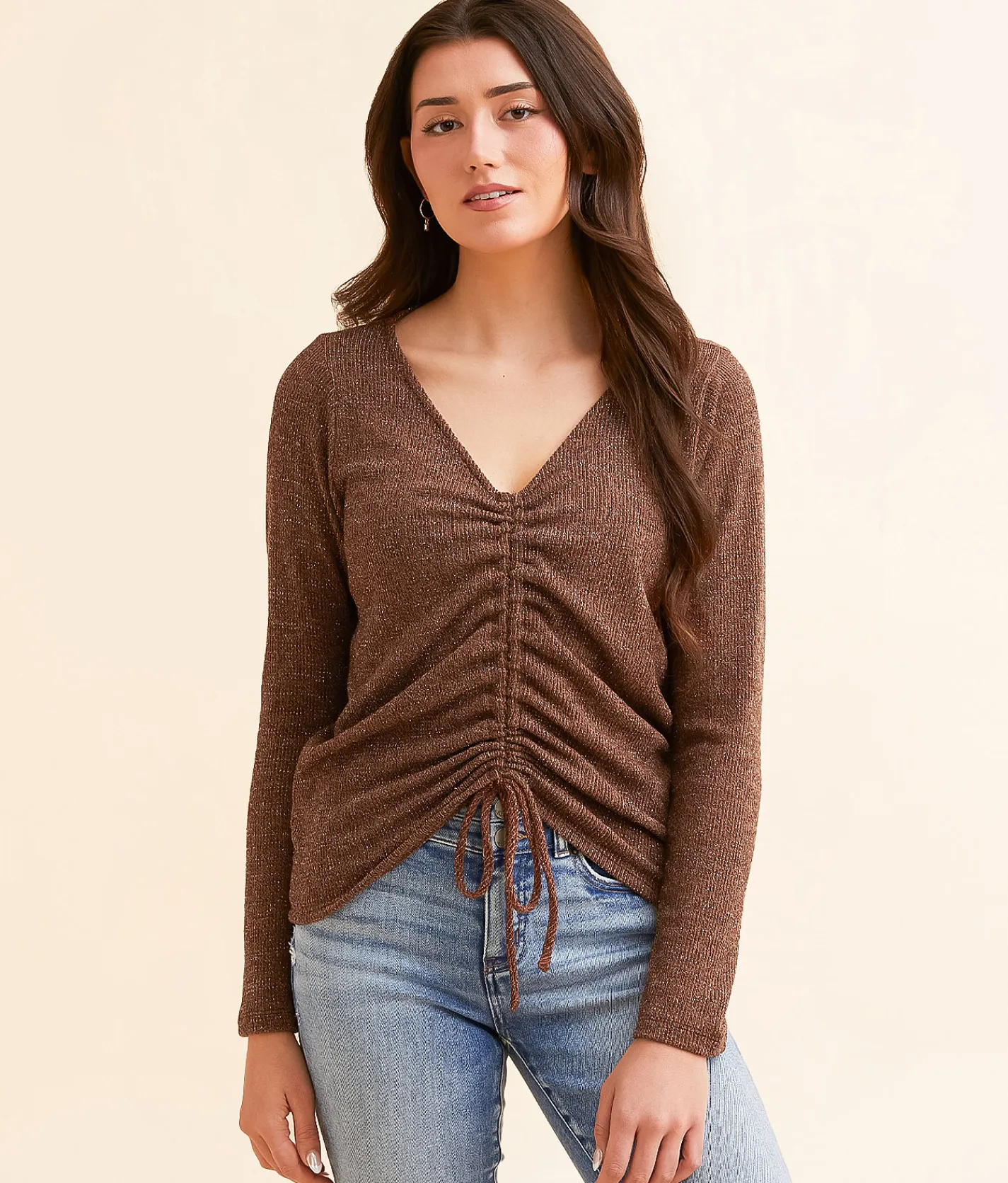 Daytrip Lurex Top Brown Discount
