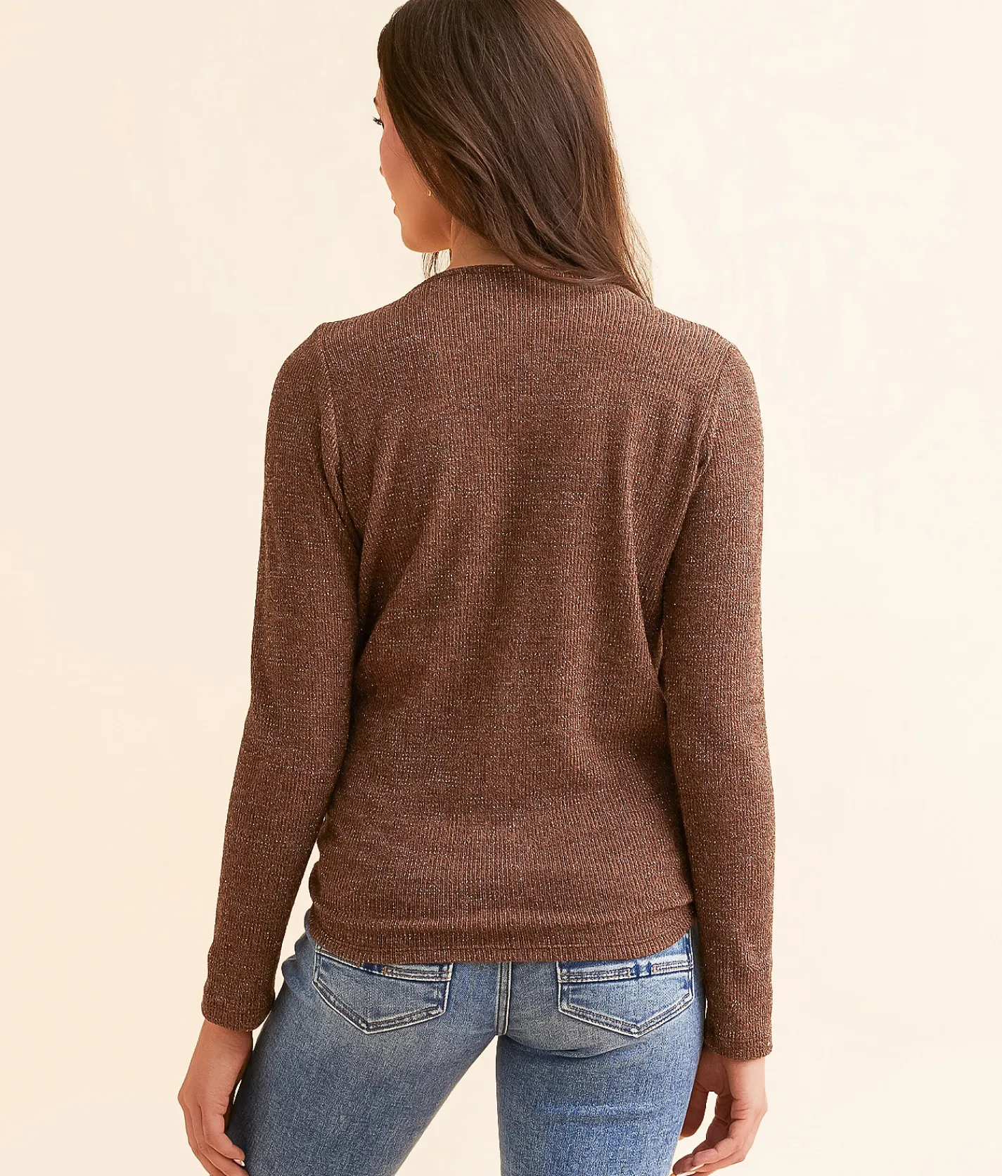 Daytrip Lurex Top Brown Discount