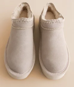 Shoes | Bearpaw Lyanna Platform Leather Slipper Oat