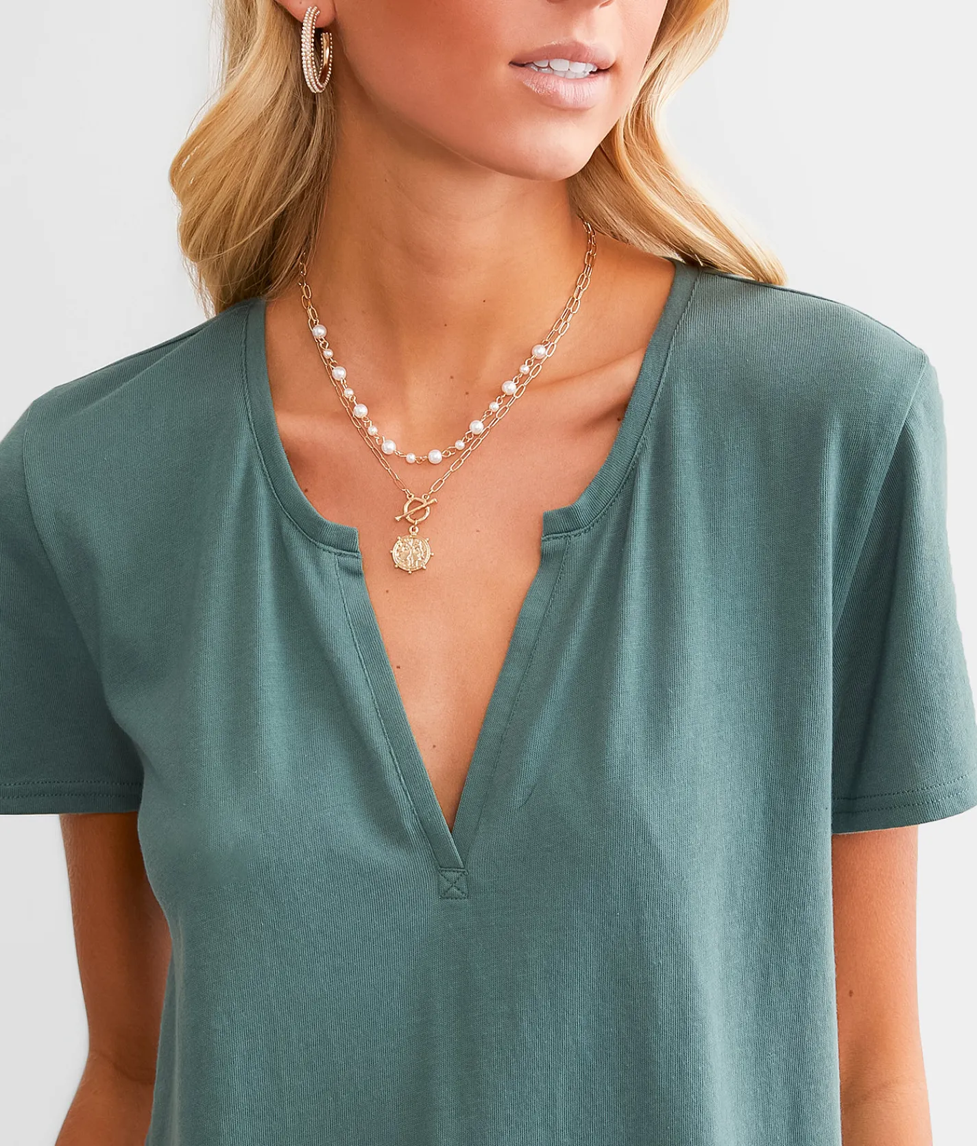 White Crow Lynda Easy T-Shirt Silver Pine Discount
