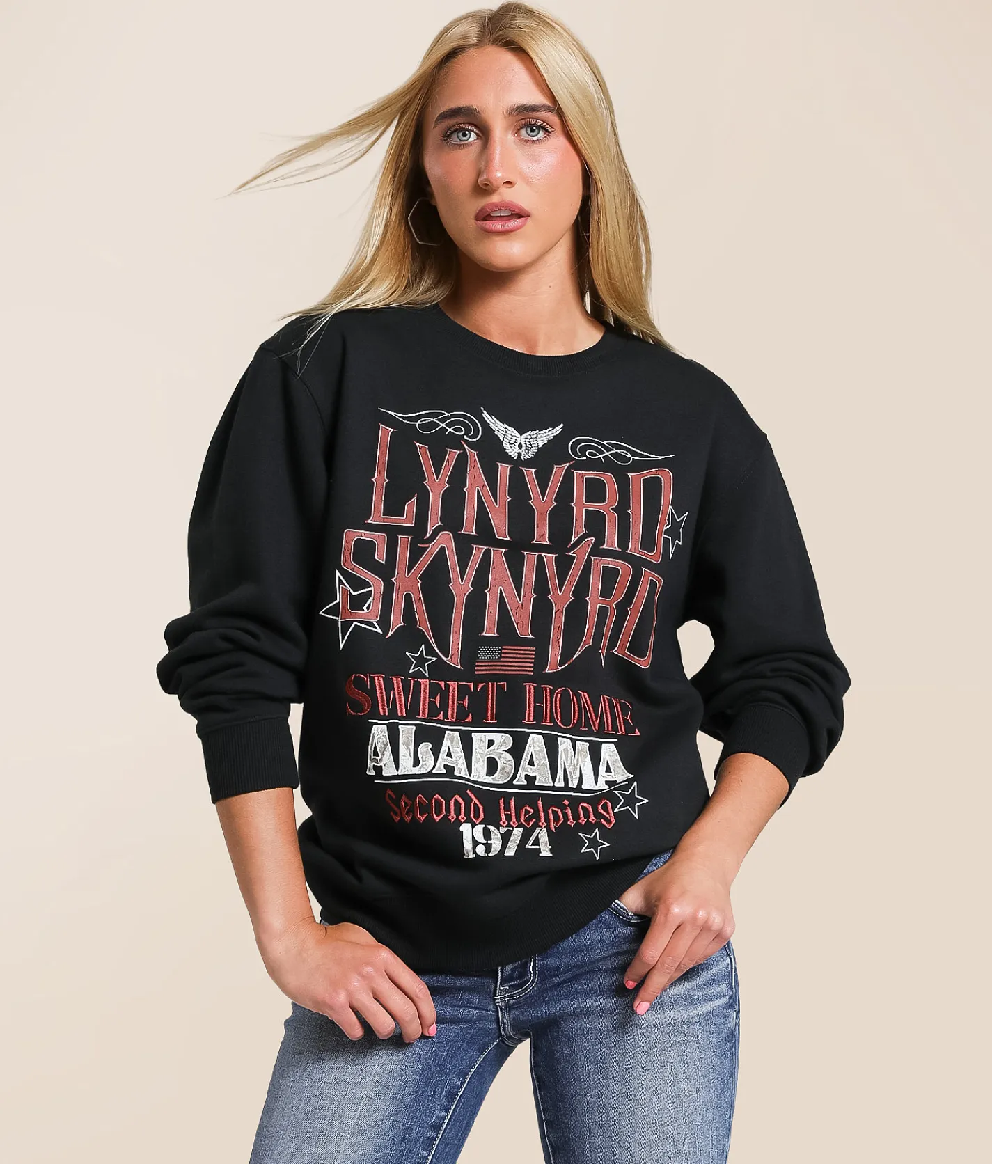 Modish Rebel Lynyrd Skynyrd Band Pullover Black Sale