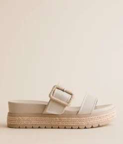 Mia Mabele Rafia Sandal Ecru Clearance
