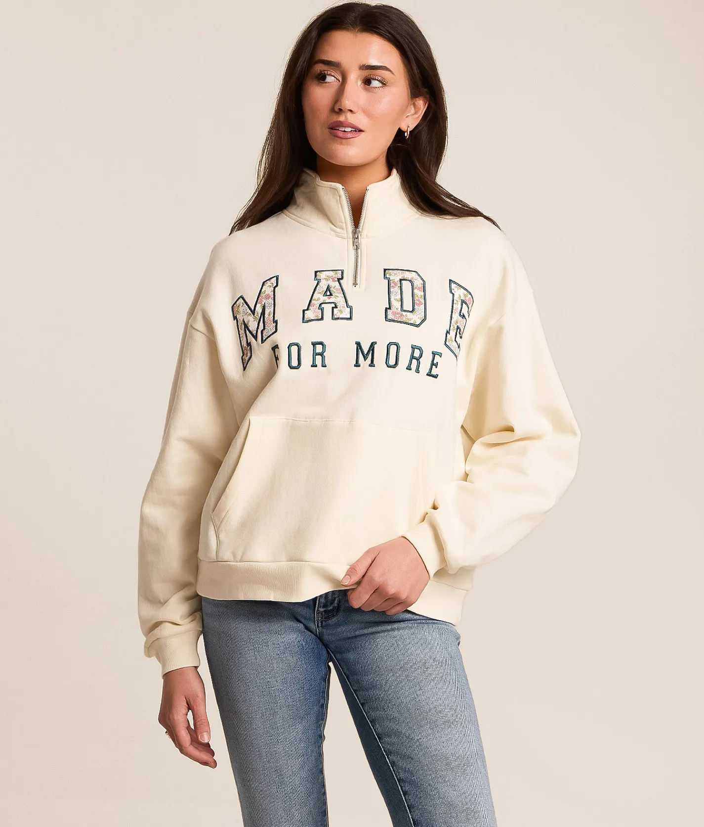 Tops | Modish Rebel Made For More Oversized Pullover Cream