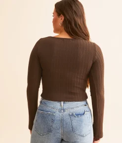 Tops | Z Supply Madeline Ribbed Top Dark Chocolate