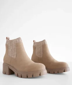 Mia Madisyn Lug Ankle Boot Stone Best