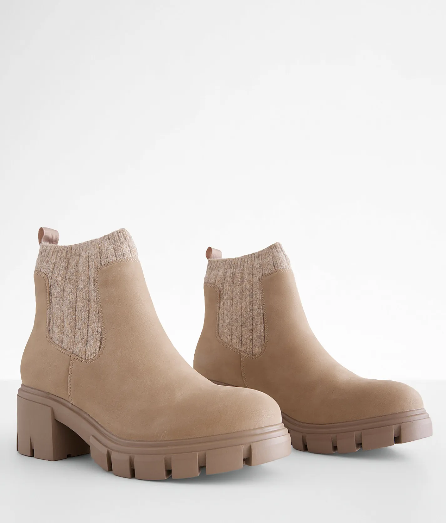 Mia Madisyn Lug Ankle Boot Stone Best
