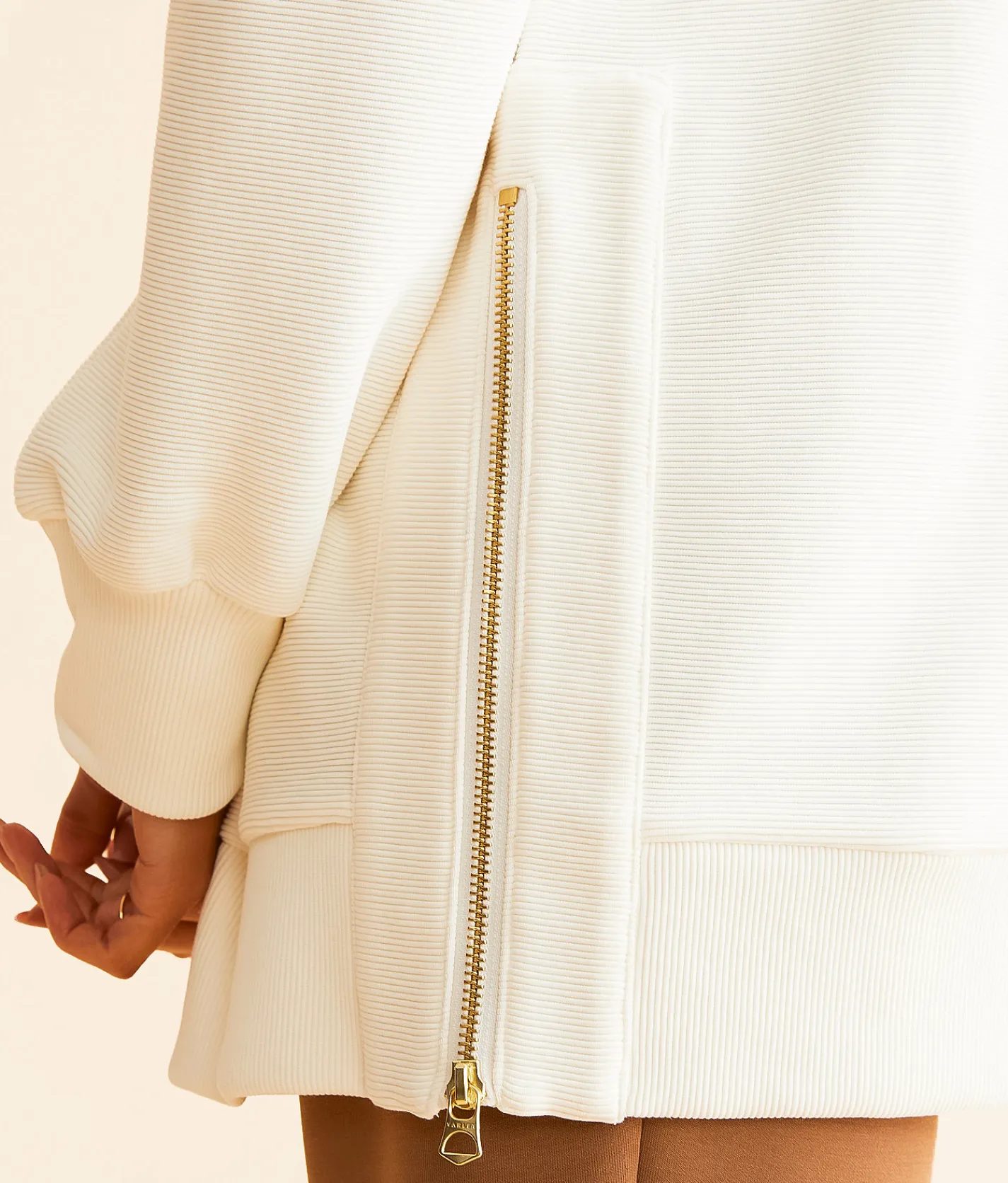 Varley Mae Boyfriend Oversized Sweat Pullover Egret Discount