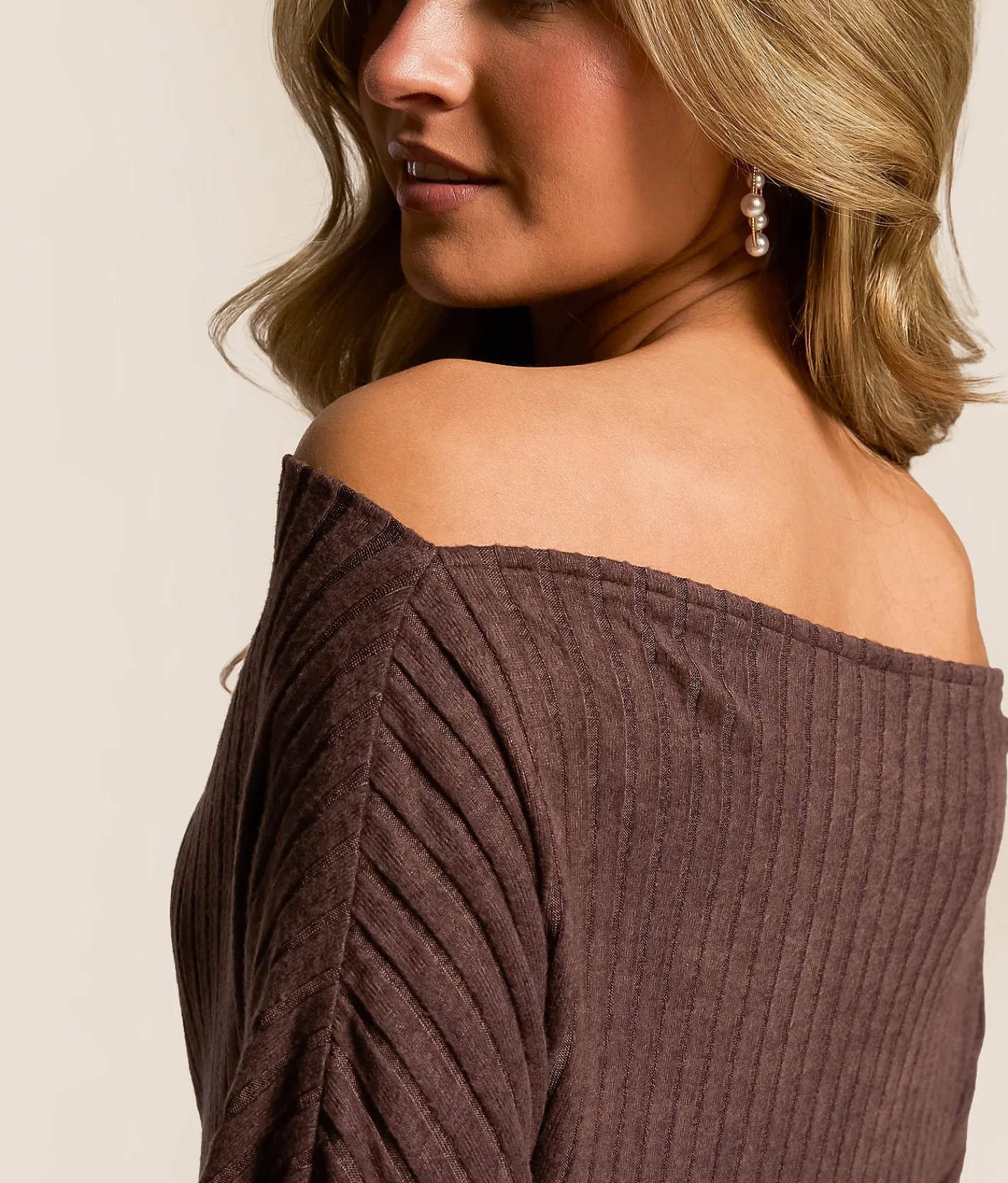 White Crow Mae Off The Shoulder Top Chocolate Cherry Discount