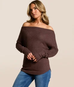 White Crow Mae Off The Shoulder Top Chocolate Cherry Discount