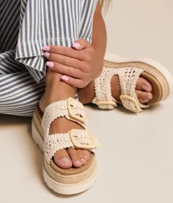 Madden Girl Maevee Crochet Sandal Lt Natural Outlet