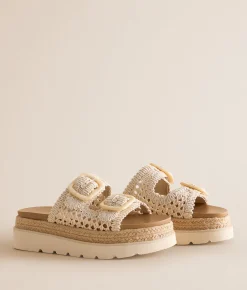 Madden Girl Maevee Crochet Sandal Lt Natural Outlet