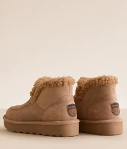 Bearpaw Maeve Platform Leather Ankle Boot Iced Coffee Online