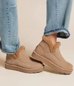 Bearpaw Maeve Platform Leather Ankle Boot Iced Coffee Online
