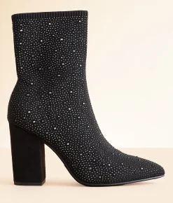 Shoes | Mia Magdalena Rhinestone Ankle Boot Black