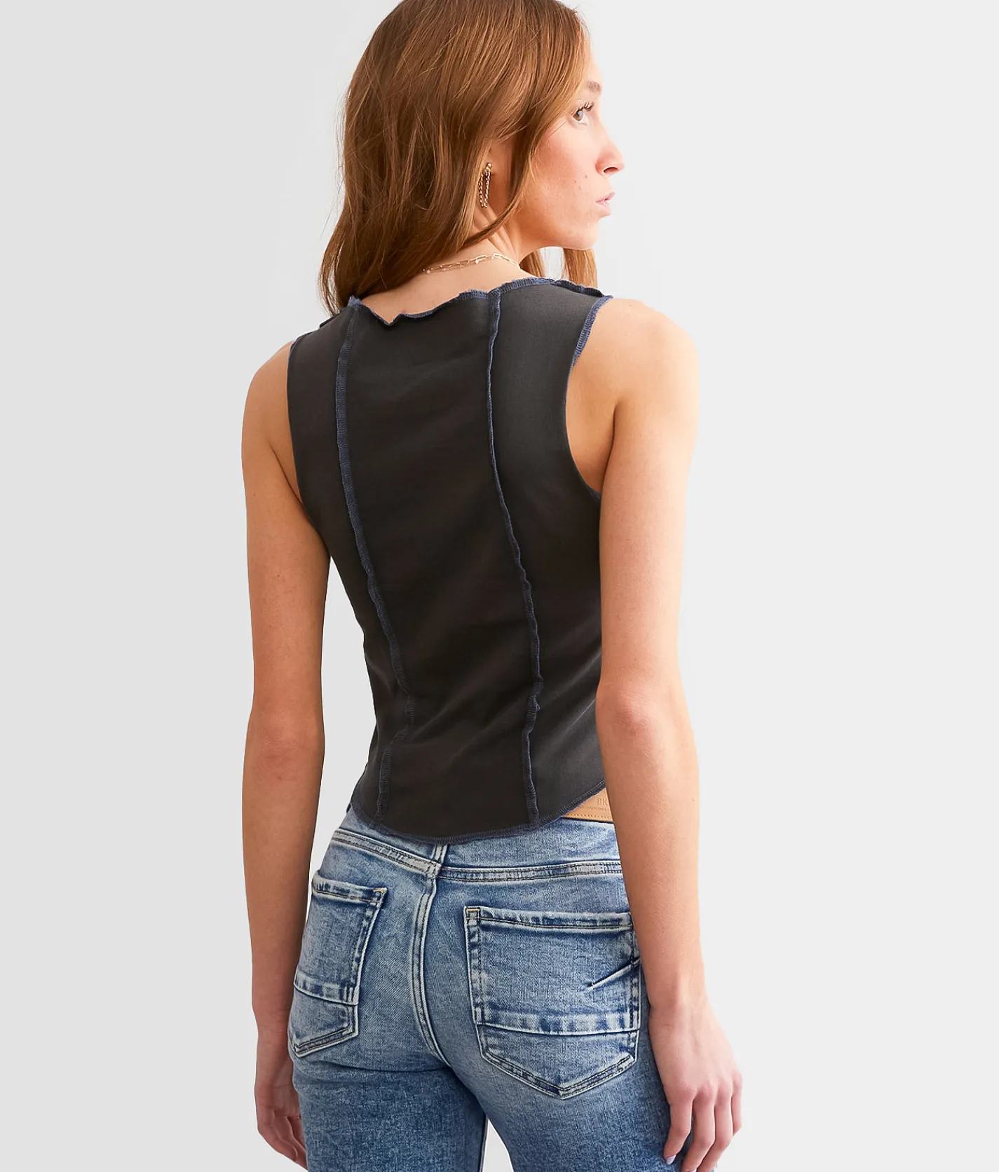 Tops | Modish Rebel Malibu Beach Cropped Tank Top Washed Black
