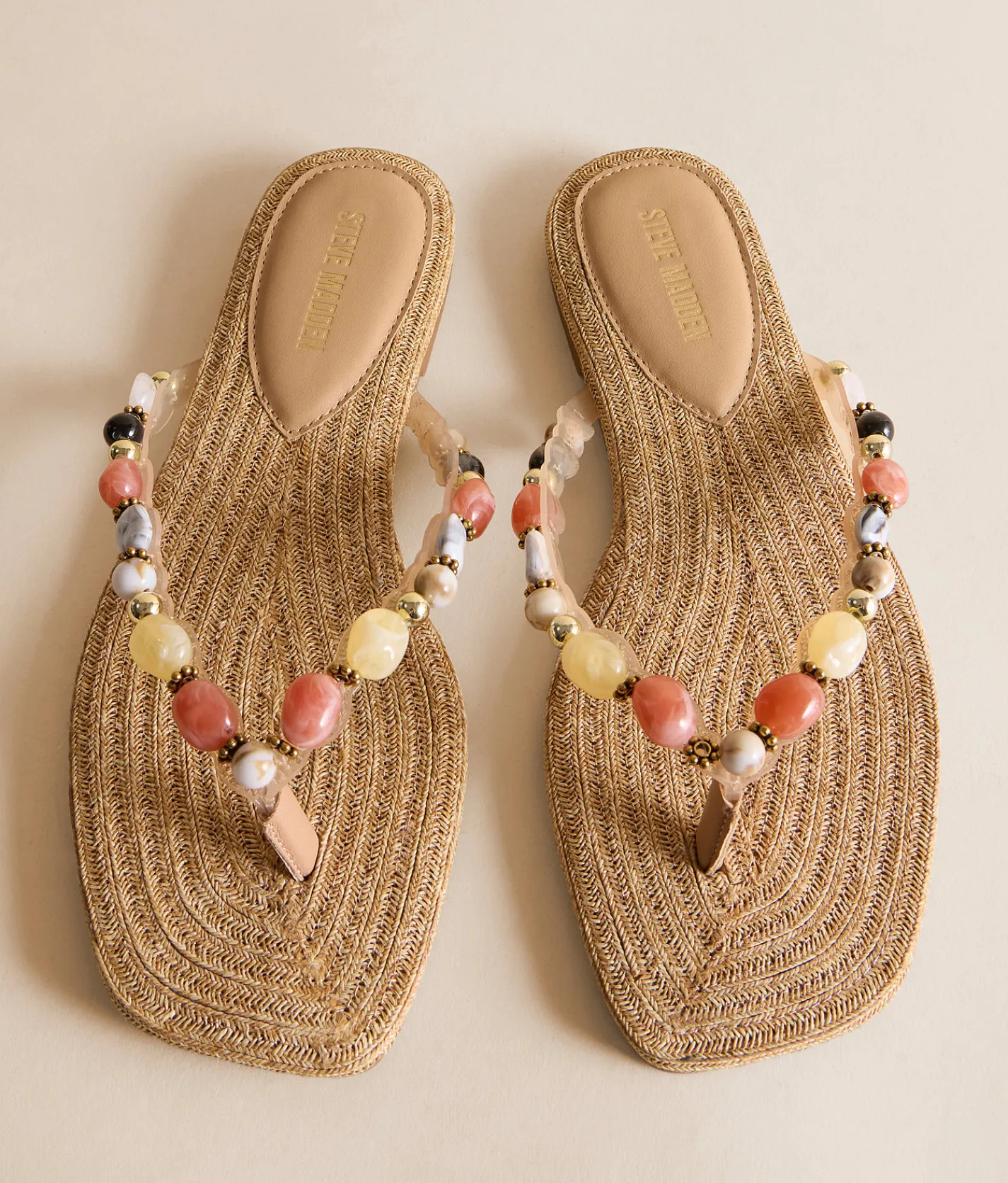 Steve Madden Marble Sandal Natural Multi Sale