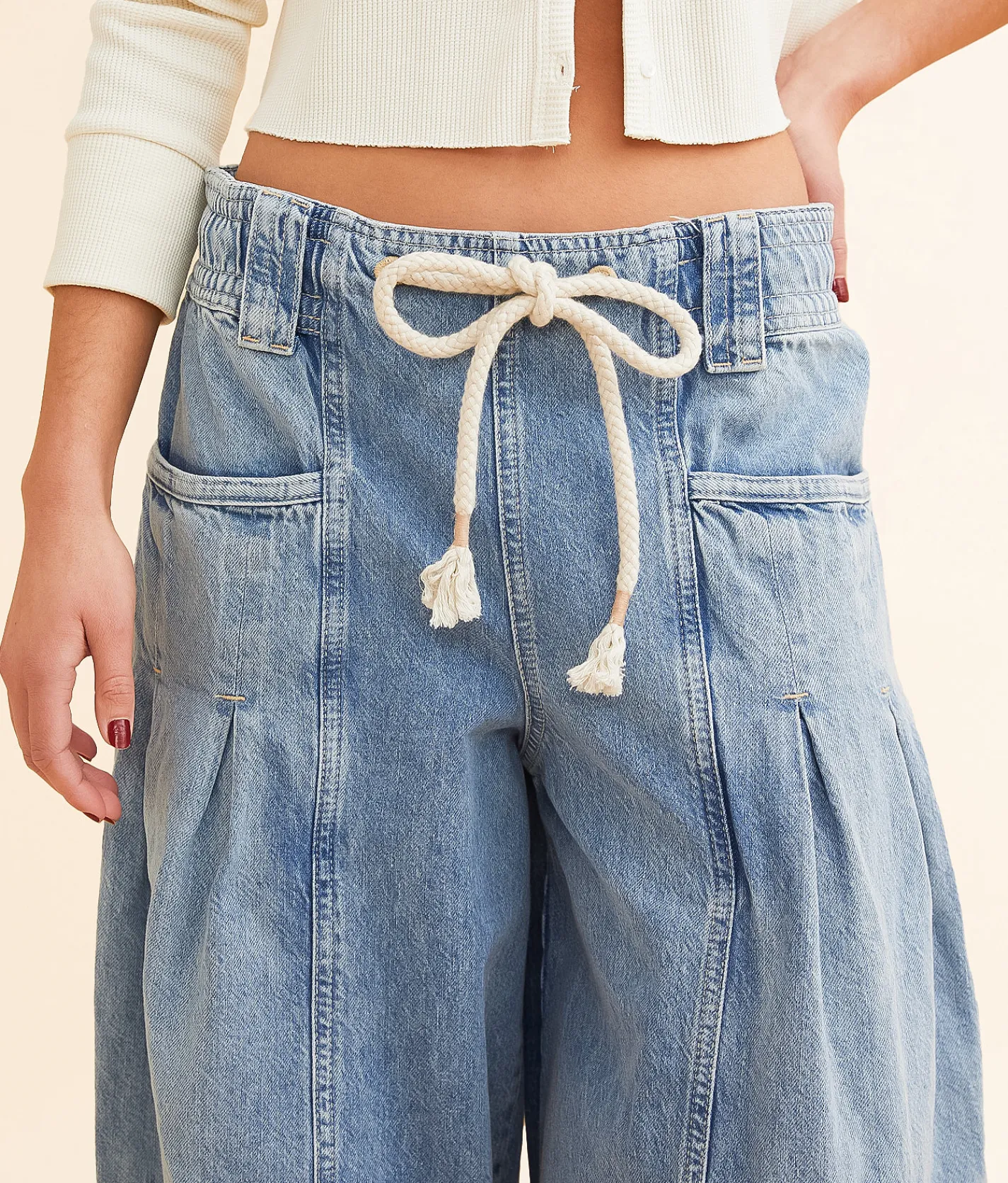Free People Margo Wide Barrel Jean Bergamot New