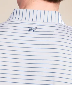 Fieldstone Mariner Striped Performance Polo Dusty Teal Outlet